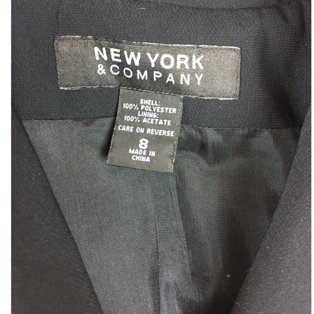 New York & Co Black Button Down Coat Size 8 Two Pockets Contemporary - Picture 7 of 8